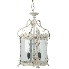  Antik bézs színű vas csillár üveggel 32x132 cm világítás