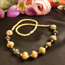  Antik csont gyöngysor nyaklánc