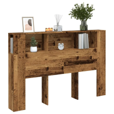  Antik fa színű szerelt fa áthidalószekrény 160x18,5x103,5 cm ágy és ágykellék
