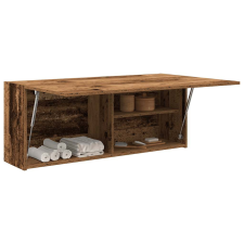  Antik fa színű szerelt fa fali fürdőszobaszekrény 100x25x40 cm fürdőszoba bútor