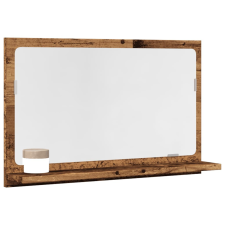 Antik fa színű szerelt fa tükrös fürdőszobaszekrény 60x11x37 cm fürdőszoba bútor