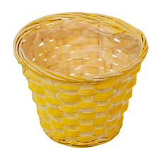  Antikolt bambusz kaspó sárga 15x11cm dekorációs kellék