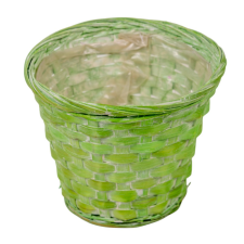  Antikolt bambusz kaspó zöld 16x12cm dekorációs kellék