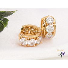  Antonella gold filled nagy fehérköves karika fülbevaló-18K fülbevaló