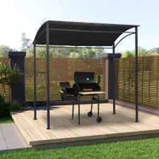 antracitszürke acél grillpavilon 215 x 150 x 220 cm kerti bútor