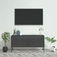  antracitszürke acél TV-szekrény 105 x 35 x 50 cm bútor