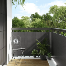  antracitszürke polyrattan erkélyparaván 400x90 cm kerti bútor
