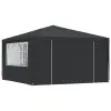  Antracitszürke rendezvénysátor oldalfalakkal 4 x 4 m 90 g/m²