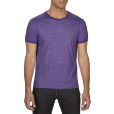 ANVIL Férfi póló Anvil AN988 Felnőtt Könnyűsúlyú Ringer póló -L, Heather Purple/Purple férfi póló