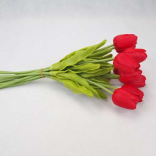 Anyáknapi 10 szálas gumi tulipán csokor piros ajándéktárgy