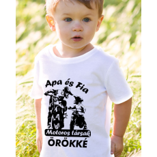  Apa fia motoros társak - Motoros gyerek póló