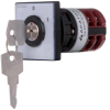 Apator Ipari forgókapcsoló beépíthető 3P 10A IP40 0-1 állás fi30,5 furatba, kulcsos, előlappal