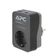 APC túlfeszültségvédő dugalj, PME1WU2B-GR, 1 DIN 2USB szünetmentes áramforrás