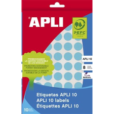 APLI 10 mm kör, kézzel írható etikett, kék 1008 darab (LCA2731) (LCA2731) információs címke