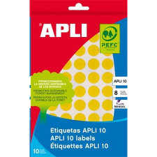 APLI 10 mm kör, kézzel írható etikett, sárga 1008 darab (LCA2730) (LCA2730) információs címke
