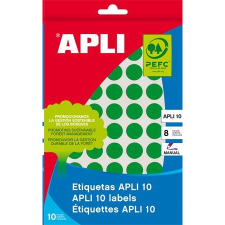 APLI 10 mm kör, kézzel írható etikett, zöld 1008 darab (LCA2733) (LCA2733) információs címke