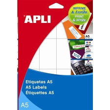APLI 12x18 mm etikett, kerekített sarkú, A5 hordozón 1650 darab (LCA1860) (LCA1860) információs címke