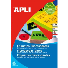APLI 210x297 mm etikett, neon narancs 100 darab (LCA11748) (LCA11748) információs címke