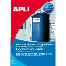APLI 210x297 mm etikett, poliészter, időjárásálló, matt fehér 100 darab (LCA12121) (LCA12121) információs címke