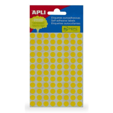 APLI 8 mm kör kézzel írható Etikett - Sárga 288 etikett/csomag etikett