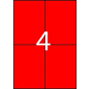 APLI Etikett, 105x148 mm, színes, APLI, piros, 80 etikett/csomag