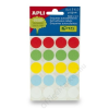 APLI Etikett, 19 mm kör, kézzel írható, színes, APLI, vegyes színek, 100 etikett/csomag (LCA7109)