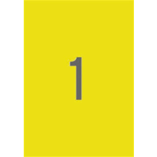 APLI Etikett, 210x297 mm, színes, APLI, sárga, 20 etikett/csomag etikett
