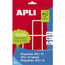 APLI Etikett, 25x40 mm, kézzel írható, színes, kerekített sarkú, APLI, piros, 128 etikett/csomag etikett