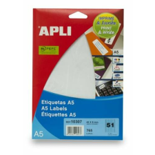 APLI Etikett, 45x8 mm, eltávolítható, ékszerekhez, A5 hordozón, APLI, 765 etikett/csomag etikett