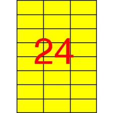 APLI Etikett, 70x37 mm, színes, APLI, sárga, 2400 etikett/csomag etikett