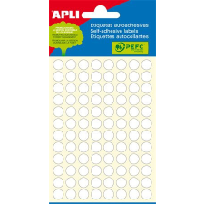 APLI Etikett, 8 mm kör, kézzel írható, fehér, APLI, 480 etikett/csomag etikett
