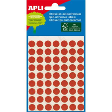 APLI Etikett, 8 mm kör, kézzel írható, színes, APLI, piros, 288 etikett/csomag etikett