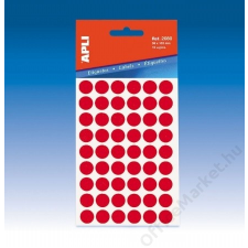 APLI Etikett, 8 mm kör, kézzel írható, színes, APLI, piros, 288 etikett/csomag (LCA2046) etikett