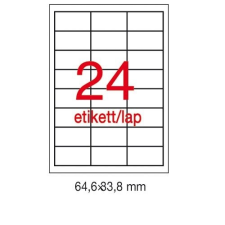APLI Etikett LCA1226 64,6 x 33,8 mm fehér vízálló 480db/csomag 20ív Apli etikett