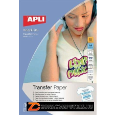 APLI Fólia, vasalható, A4, tintasugaras nyomtatóba, fehér pólóhoz, APLI (FOTA4128)