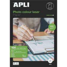 APLI Fotópapír, lézer, A4, 210 g, fényes, kétoldalas, APLI "Premium Laser" fotópapír