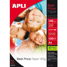 APLI Fotópapír, tintasugaras, A4, 140 g, fényes, APLI "Best Price" fotópapír