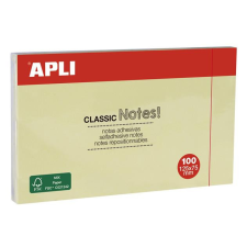  APLI Öntapadó jegyzettömb, 125x75 mm, 100 lap, APLI „Classic”, sárga post-it