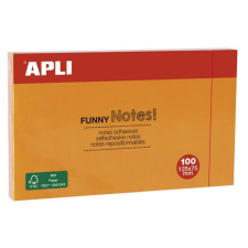 APLI Öntapadó jegyzettömb, 125x75 mm, 100 lap, APLI Funny, narancssárga (LNP15005) jegyzettömb