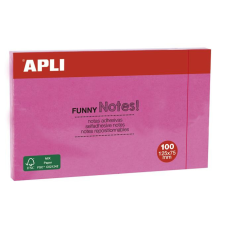  APLI Öntapadó jegyzettömb, 125x75 mm, 100 lap, APLI &quot;Funny&quot;, pink jegyzettömb