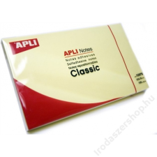 APLI Öntapadó jegyzettömb, 125x75 mm, 100 lap, APLI, sárga (LNP10976) jegyzettömb