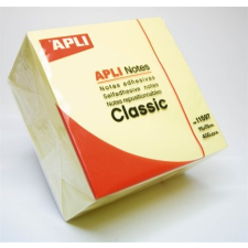 APLI Öntapadó jegyzettömb, 75x75 mm, 400 lap, APLI, sárga jegyzettömb