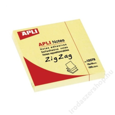 APLI Öntapadó jegyzettömb, Z, 75x75 mm, 100 lap, APLI, sárga (LCA12078) jegyzettömb