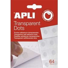 APLI Ragasztókorong, eltávolítható,  "Transparent Dots", átlátszó ragasztóanyag