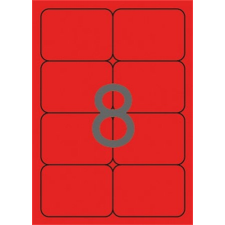 APLI színes, kerekített sarkú, 99,1x67,7mm etikett, neon piros etikett