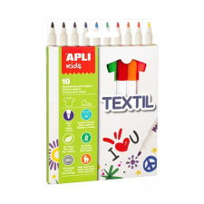APLI Textilfilc, 2,9 mm, APLI Kids &quot;Markers Textil&quot;, 10 különböző szín filctoll, marker