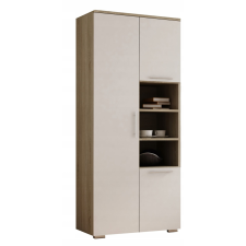  APOLLO Gardróbszekrény, AKasztó, Polc, 80 CM, SONOMA, Matt Fehér bútor