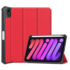  Apple iPad Mini (2021) (8.3), mappa tok, Apple Pencil tartóval, Smart Case, Wooze New Style Trifold Case, piros (110777) tablet tok