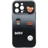  Apple iPhone 11, Szilikon tok, színátmenetes, 3D maci, kávé, smile minta, Teddy Bear Coffee Case, sz