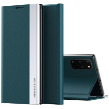 Apple iPhone 14 Pro, Oldalra nyíló tok, stand, Wooze Silver Line, sötétzöld tok és táska